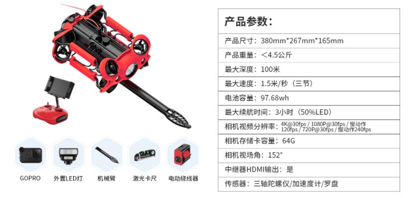 P1水下機器人功能參數